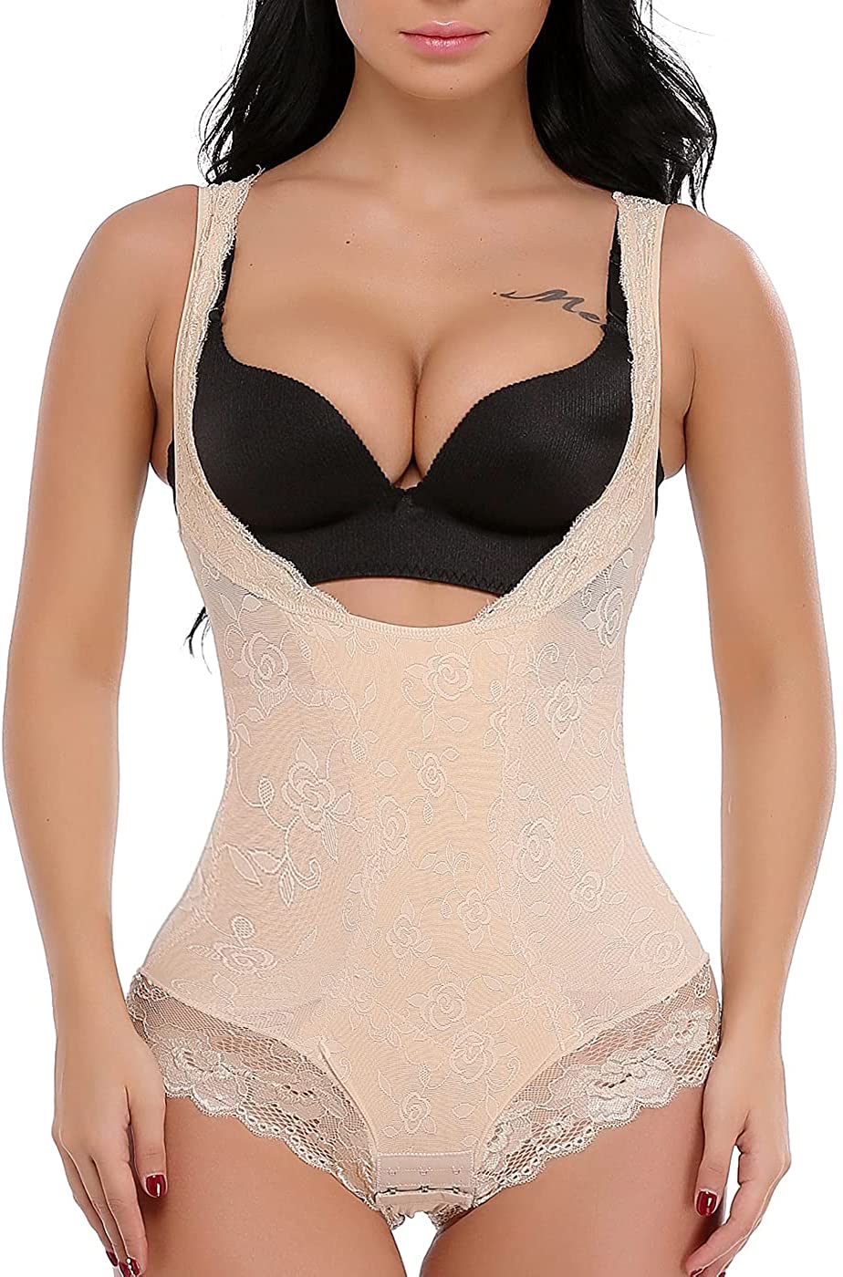 Price:$12.99 Women's Shaping Body, Tummy Control Open Bust Body Shaper, Slimming Bodysuit Shapewear Under Dress for Partys at Amazon Women’s Clothing store