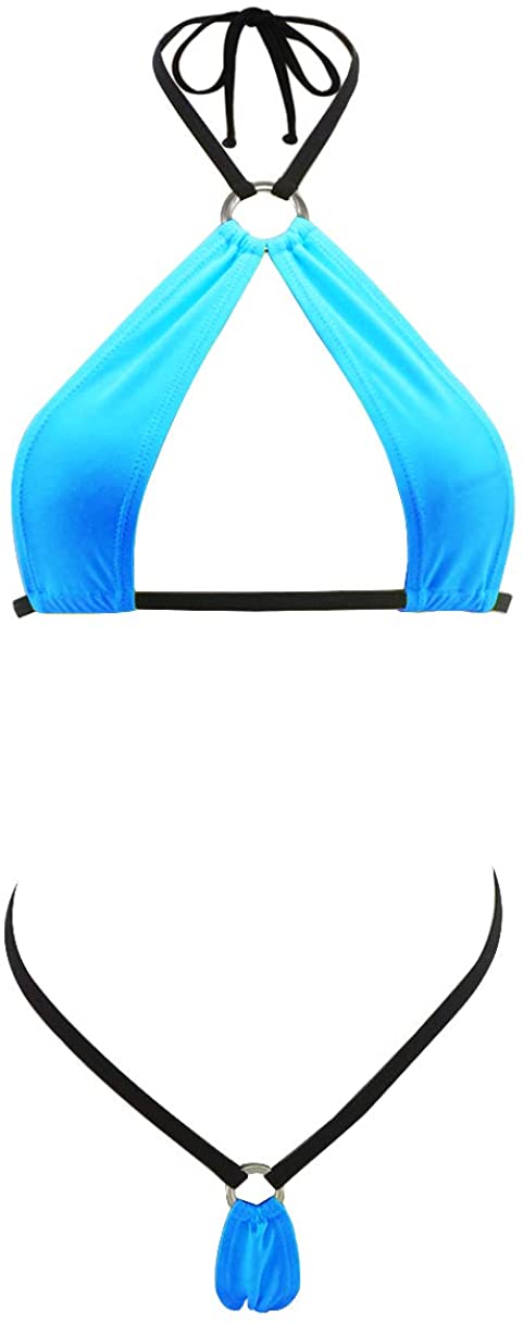 Price:$18.99 Extreme Bikini Sexy Small Mini Micro Bikinis for Women G String Thong Sunbathing Tanning Through Turquoise : Clothing, Shoes & Jewelry
