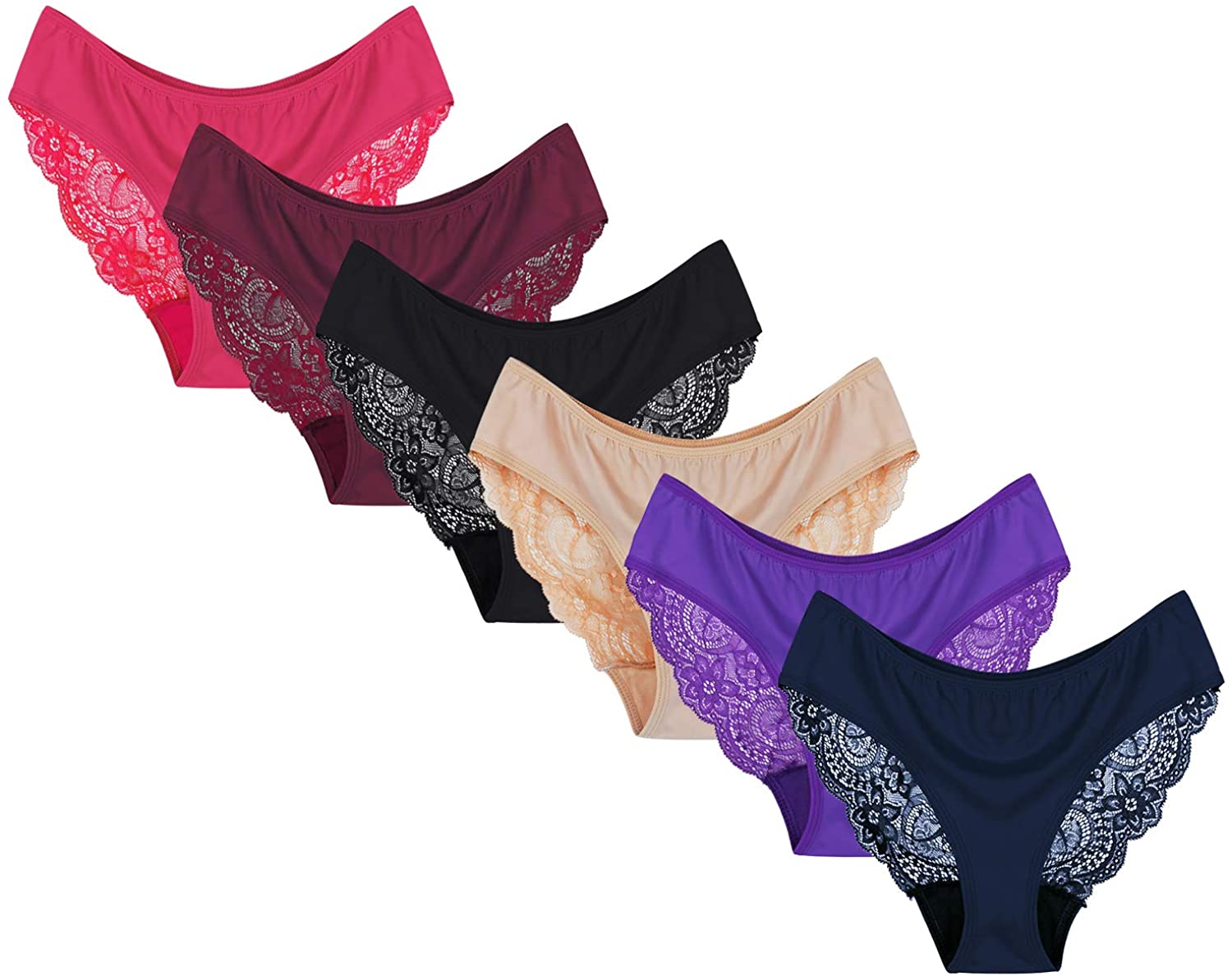 Price:$16.59 Boutique Womens Underwear Invisible Seamless Bikini Lace Underwear Half Back Coverage Panties at Amazon Women’s Clothing store