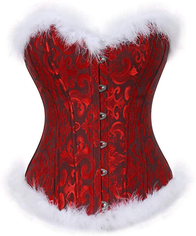 Price:$27.99 Christmas Corset Santa Lingerie for Women Santa Costume Sexy Bustier Corset Top: Clothing, Shoes & Jewelry