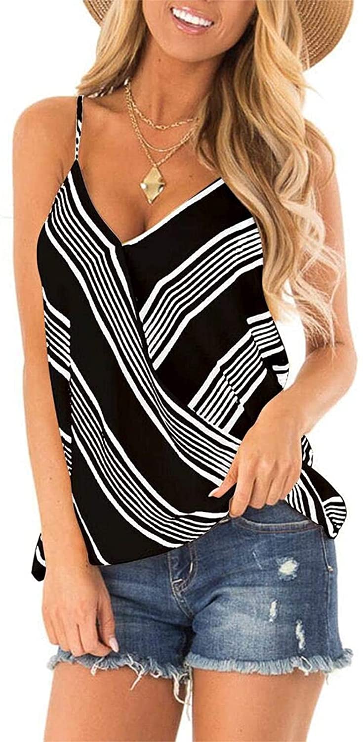 Price:$13.29 Women's Adjustable Spaghetti Strap Shirts Blouses V Neck Floral Print Summer Sleeveless Casual Tank Tops : Clothing, Shoes & Jewelry