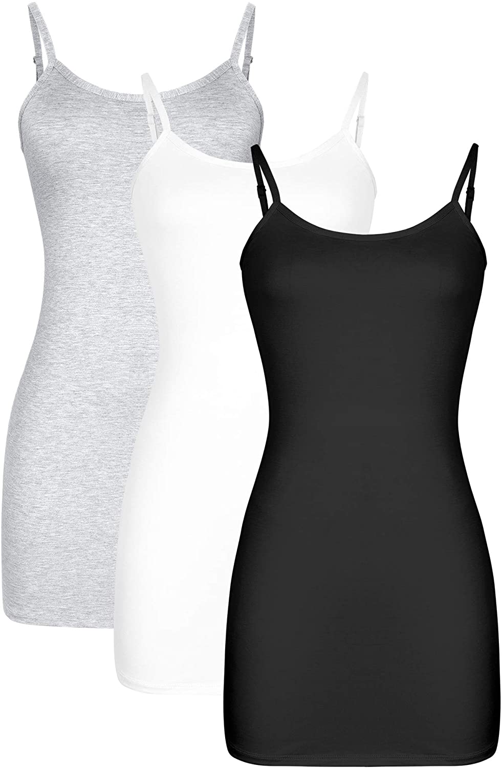 Price:$26.99 Long Camisole Supersoft Spaghetti Adjustable Strap Camis Stretch Tank Top for Women at Amazon Women’s Clothing store