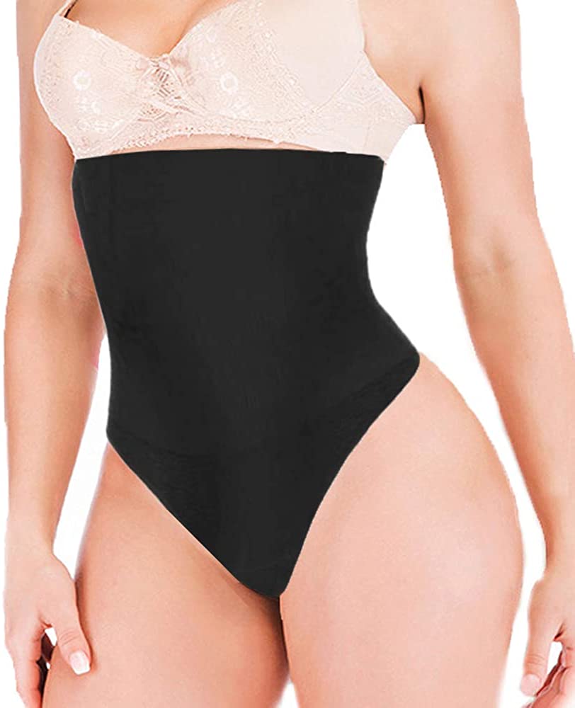 Price:$15.99 shapewear High Waist Cincher Trainer Panties Body Shaper Underwear Tummy Control Thong Shapewear Girdles Slimmer Seamless waist shaper for under dress Black at Amazon Women’s Clothing store