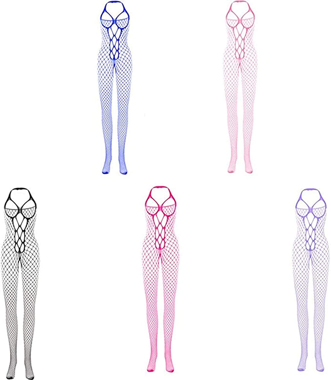 Price:$9.99 Women's Sexy Lingerie Clothless Babydoll Floral Fishnet Bodysuits Tights Suspenders Nightwear (5 Pieces Bodystocking(A)): Clothing, Shoes & Jewelry