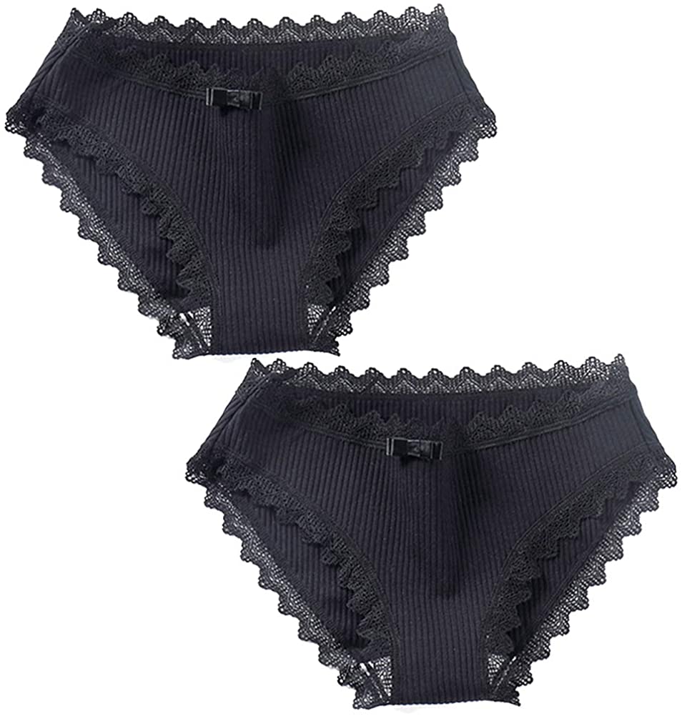 Price:$13.99 Women Panty Sexy Lace Floral Pattern G-Strings Breathable Bikini Briefs T-back Invisible Seamless Panty 2-Pack at Amazon Women’s Clothing store