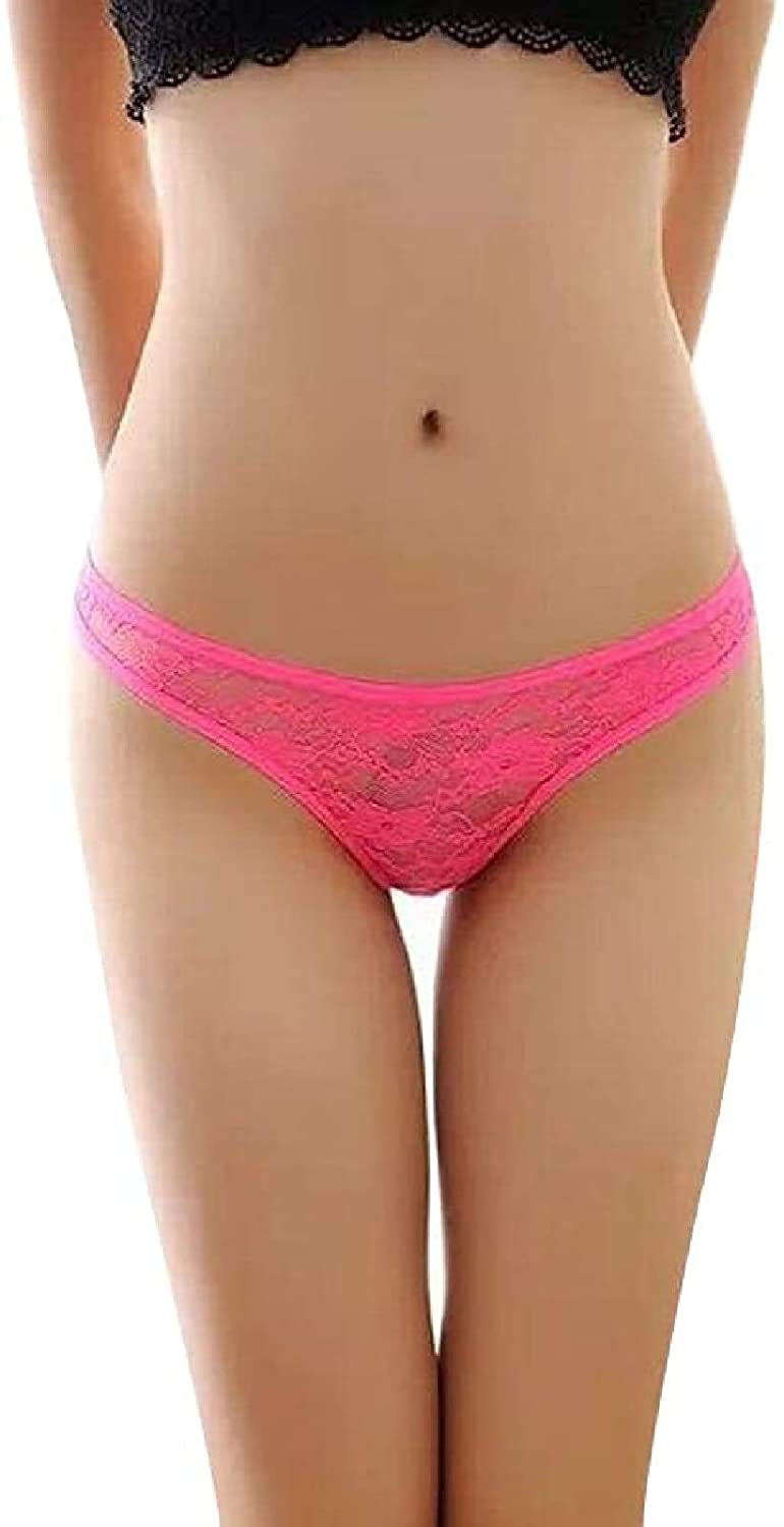 Price:$6.99 Pack Women Sexy G String Adjustable Tie Panties Mesh Yarn Embroidery for Ladies Thong Underwear Pink,Pink,One Size : Clothing, Shoes & Jewelry