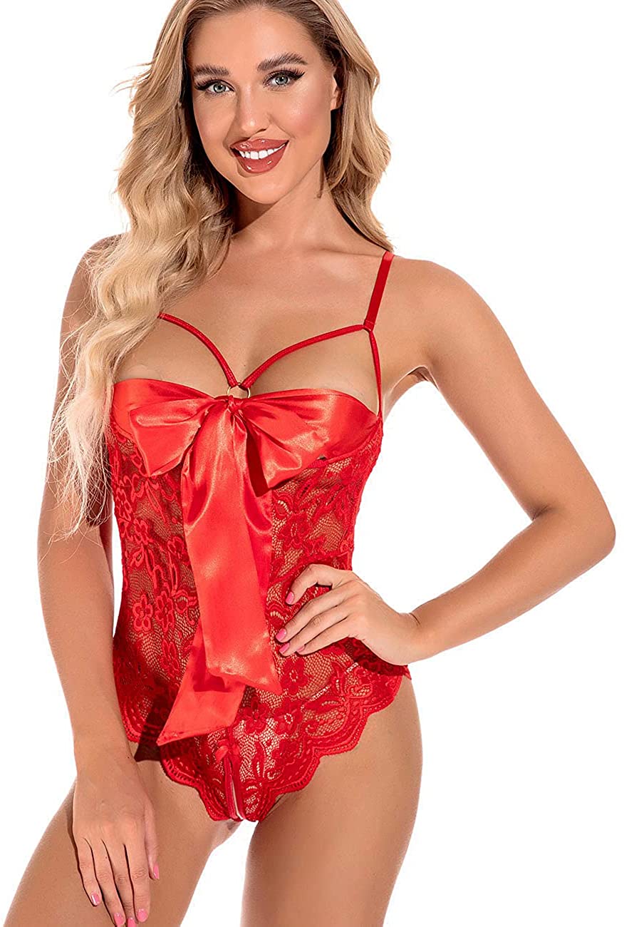 Price:$5.99 Self Knot Front Teddy Lingerie One Piece Slutty Lingerie Floral Lace Bodysuit Babydoll: Clothing, Shoes & Jewelry