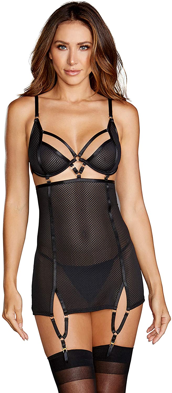 Price:$37.00 womens Fishnet Power Mesh Garter Slip: Clothing, Shoes & Jewelry