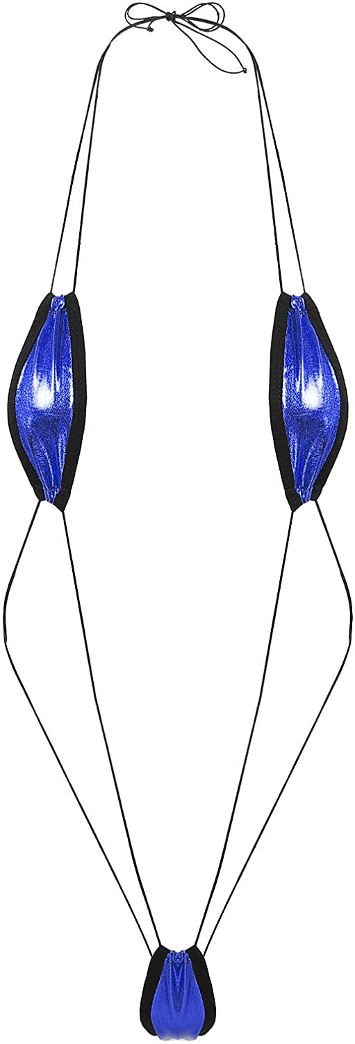 Price:$17.95 Women's One Piece Wetlook Sexy Bikini Sling Shot Backless Bodysuit Swinwear Royal Blue One Size : Clothing, Shoes & Jewelry