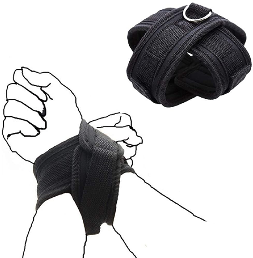Price:$19.99 Nylon Cross Handcuffs Party BDSM Bondage Woman Sexy Toy (Black) at Amazon Women’s Clothing store
