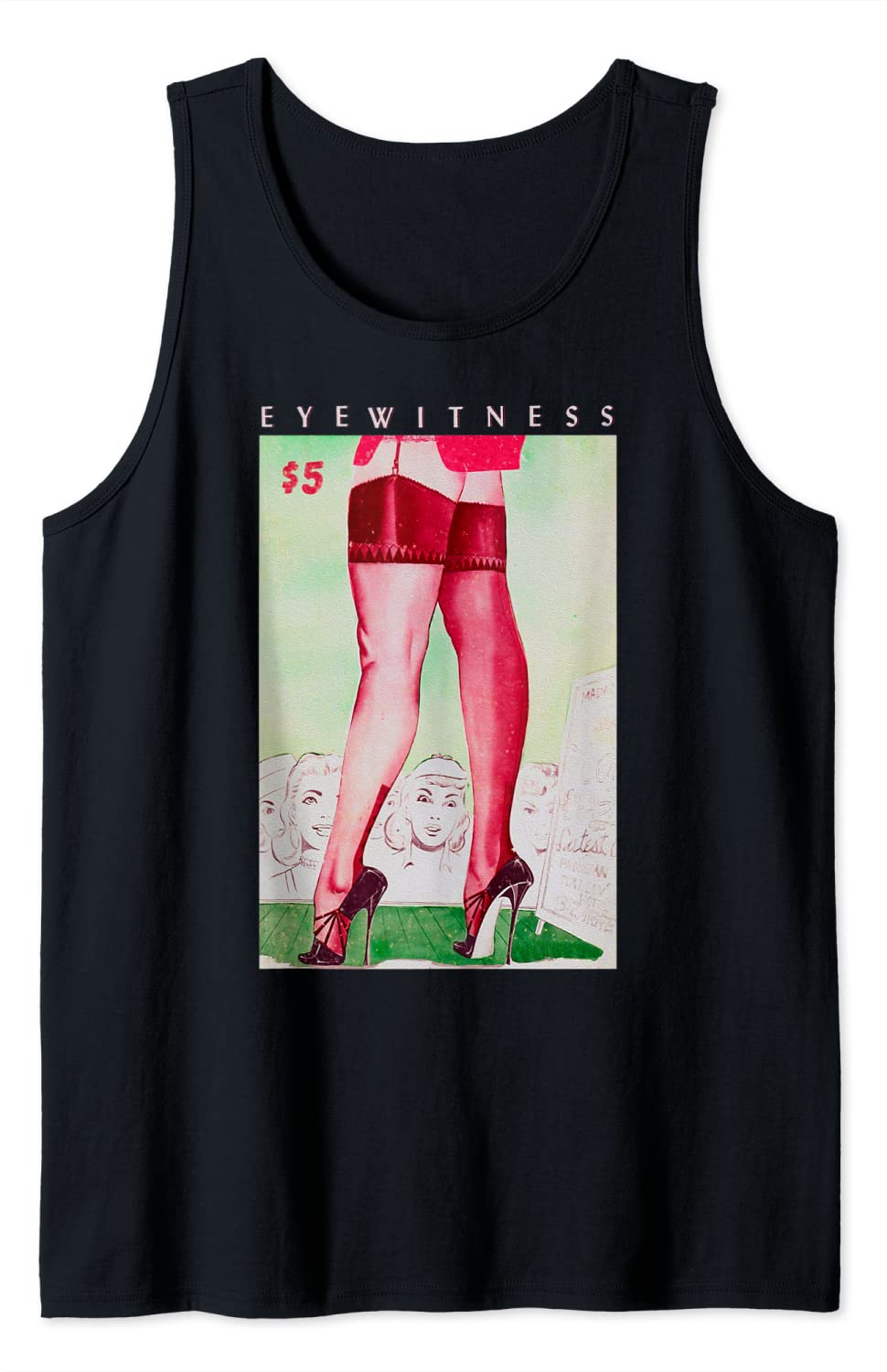 Price:$19.99 Pin Up Girl in Lingerie Stockings Heels-Retro Pinup Girl Tank Top : Clothing, Shoes & Jewelry