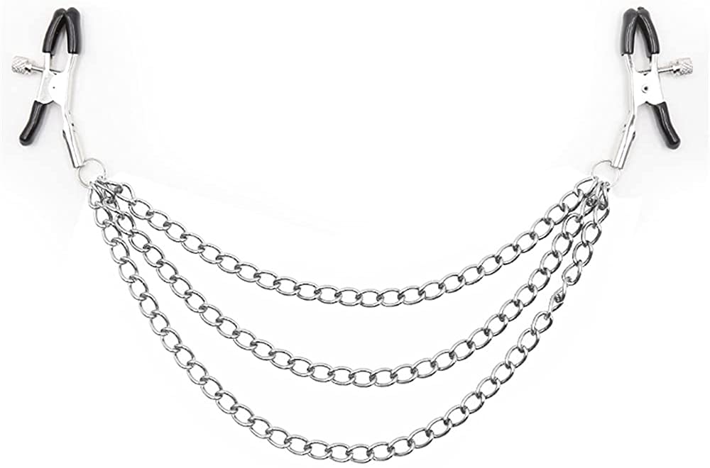 Price:$14.99 Adjustable Nipple Clips Clamps Silver Breast Clamps Screw Clip on Nipple Clamp Jewelry Non Piercing Chain Jewelry : Clothing, Shoes & Jewelry