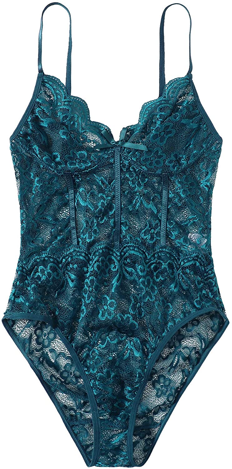 Price:$13.99 Women's Sexy Floral Lace Sheer Bodysuit Lingerie: Clothing, Shoes & Jewelry