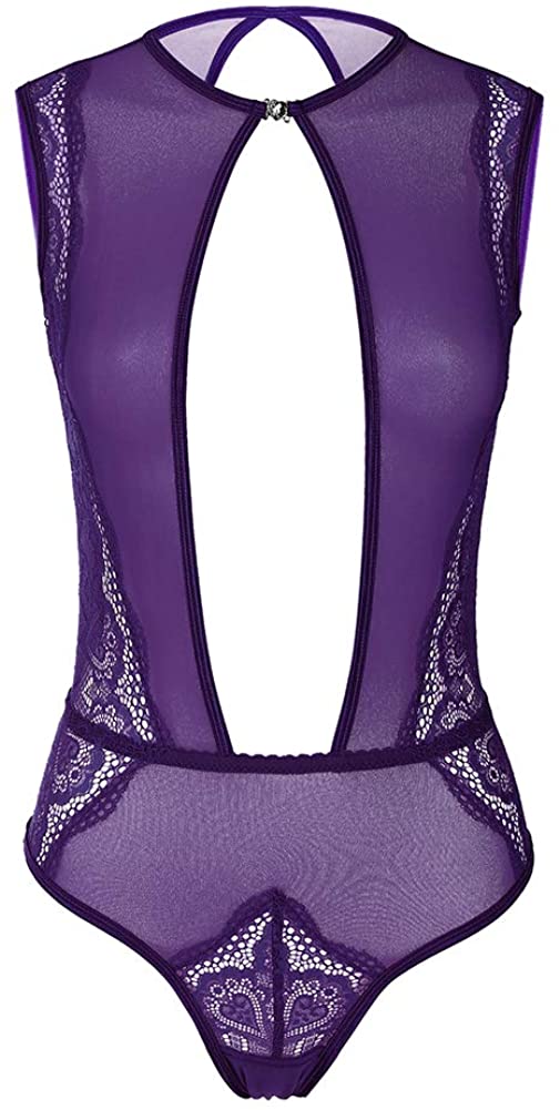 Price:$12.88 One Piece Women Sexy Lingerie Set Plus Size Backless Mesh Lace Bodysuit: Clothing, Shoes & Jewelry