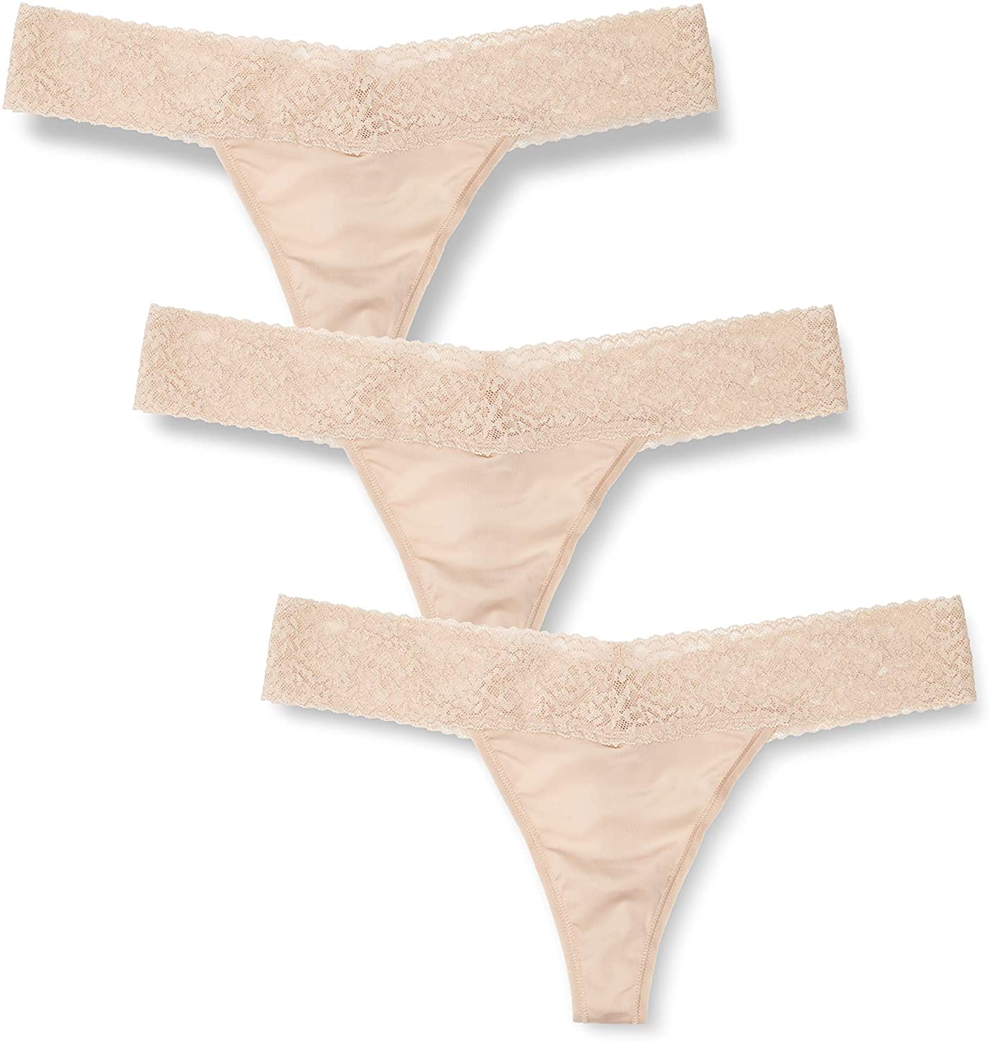 Price:$14.37 & Lilly Women's Microfiber and Lace Thong, Pack of 3 : Clothing, Shoes & Jewelry