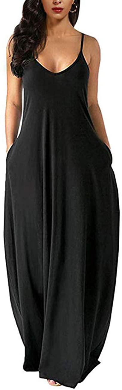 Price:$19.99 Women's Casual Maxi Dresses Summer Sexy Stripe Long Floor Length Sleeveless Colorful Sundresses Plus Size at Amazon Women’s Clothing store