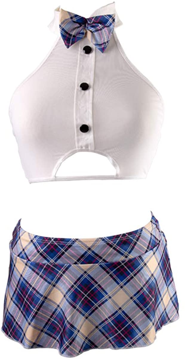 Price:$7.99 Womens Sexy Valentine School Girl Uniform Cosplay Costume with Tie: Clothing, Shoes & Jewelry