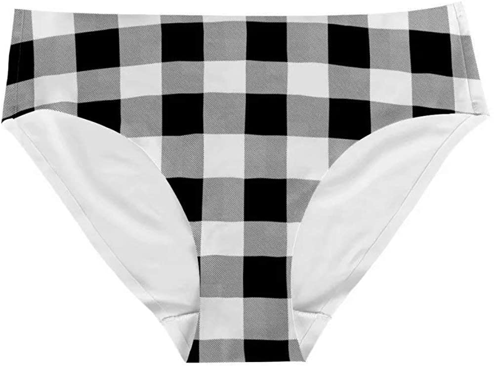 Price:$7.99 Cute Buffalo Plaid Check Underpants Briefs Seamless Underwear Soft Panty at Amazon Women’s Clothing store