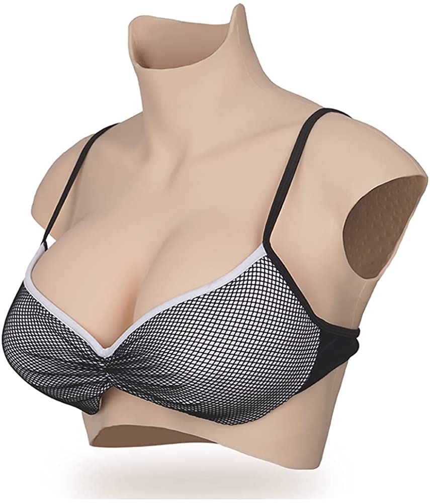 Price:$79.99 7th Generation Silicone Breast Plate Fake Breast Forms for Crossdresser Transgender at Amazon Women’s Clothing store