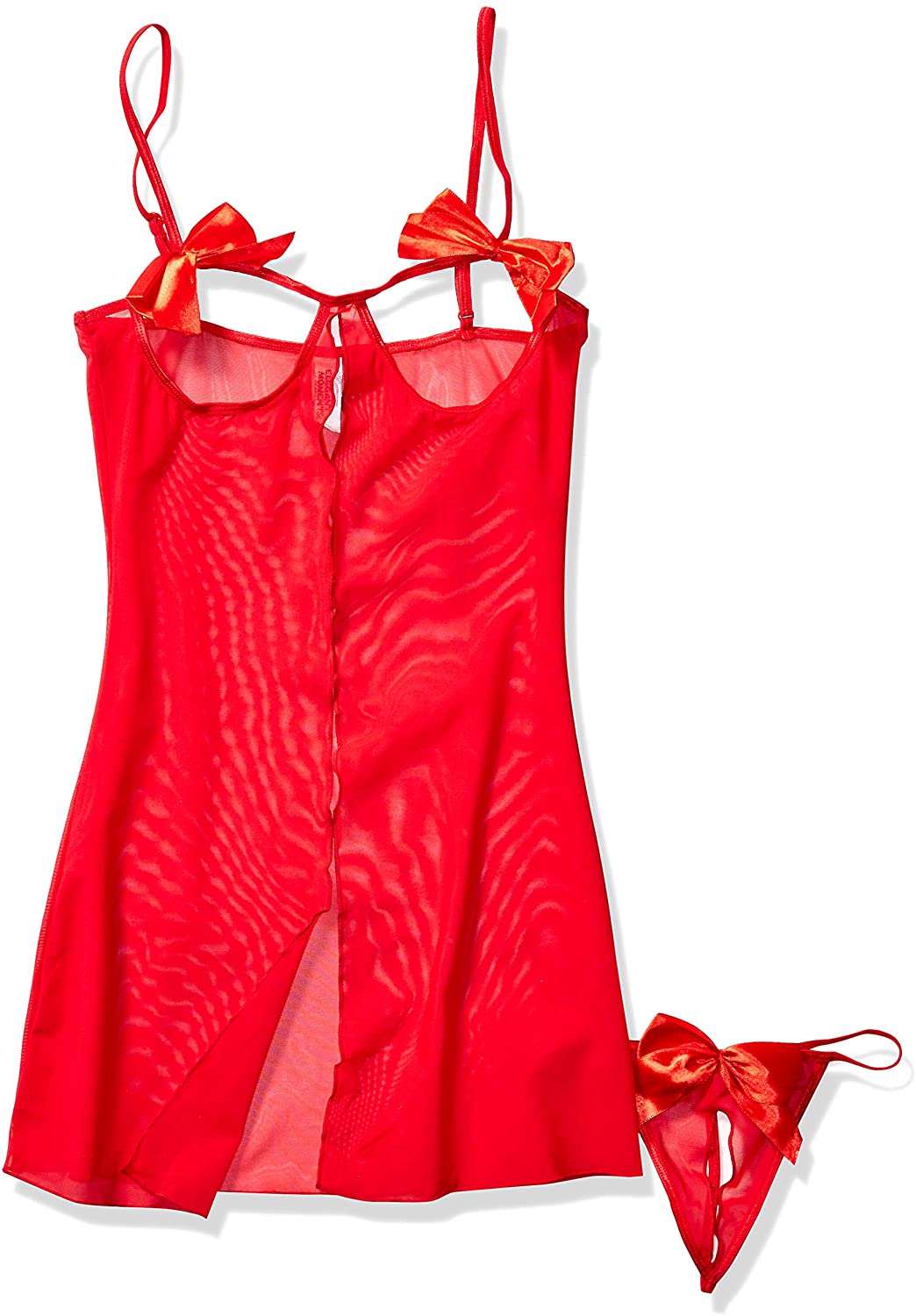 Price:$17.64 Moments Women's Mesh Cupless Babydoll with Satin Bows: Clothing, Shoes & Jewelry