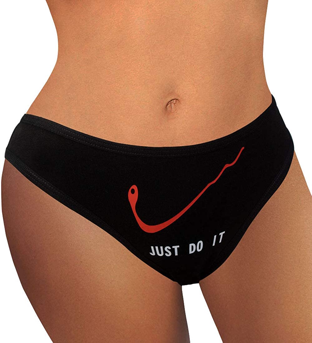 Price:$13.50 JUST DO IT Sexy Hipster Bikini Women's Funny Underwear Panties Briefs Lingerie: Clothing, Shoes & Jewelry