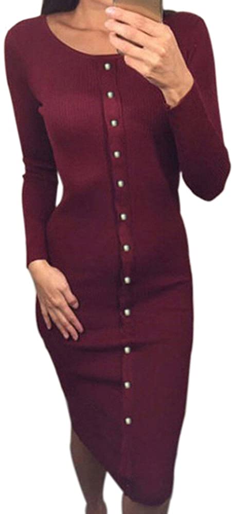 Price:$23.89 Women's Prenatal Dress Stretch Rib-Knit Calf-Length Midi Dress Long Sleeve Slim Fit Bodycon Dress : Clothing, Shoes & Jewelry