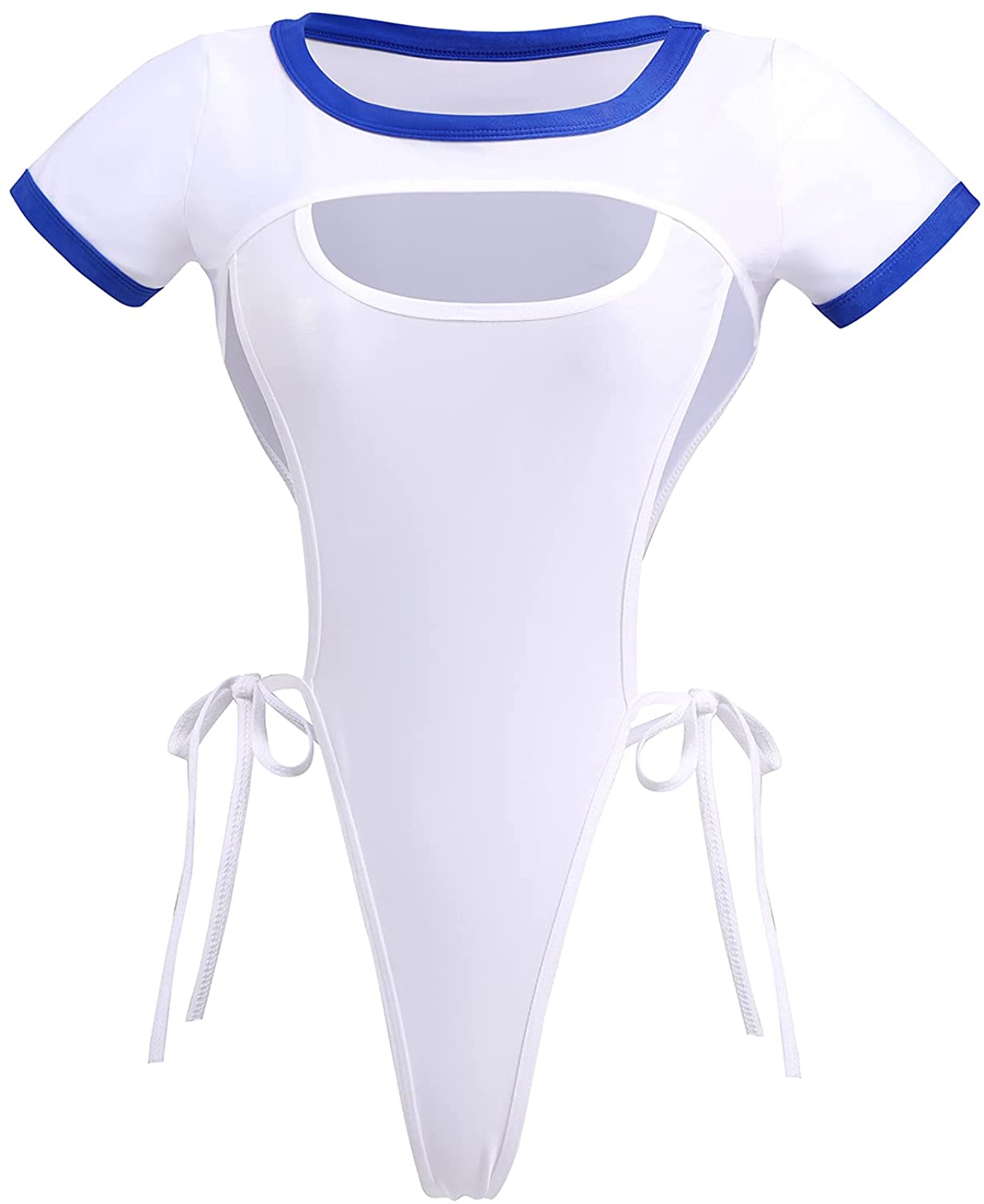 Price:$18.99 Sexy Sailor Uniform Japanese School Girls Lingerie Set Kawaii Anime Cosplay Costume Mini Bikini Bodysuit Outfit Lolita Student Underwear Leotard Nightwear Sailor Suit White + Blue One Size: Clothing, Shoes & Jewelry