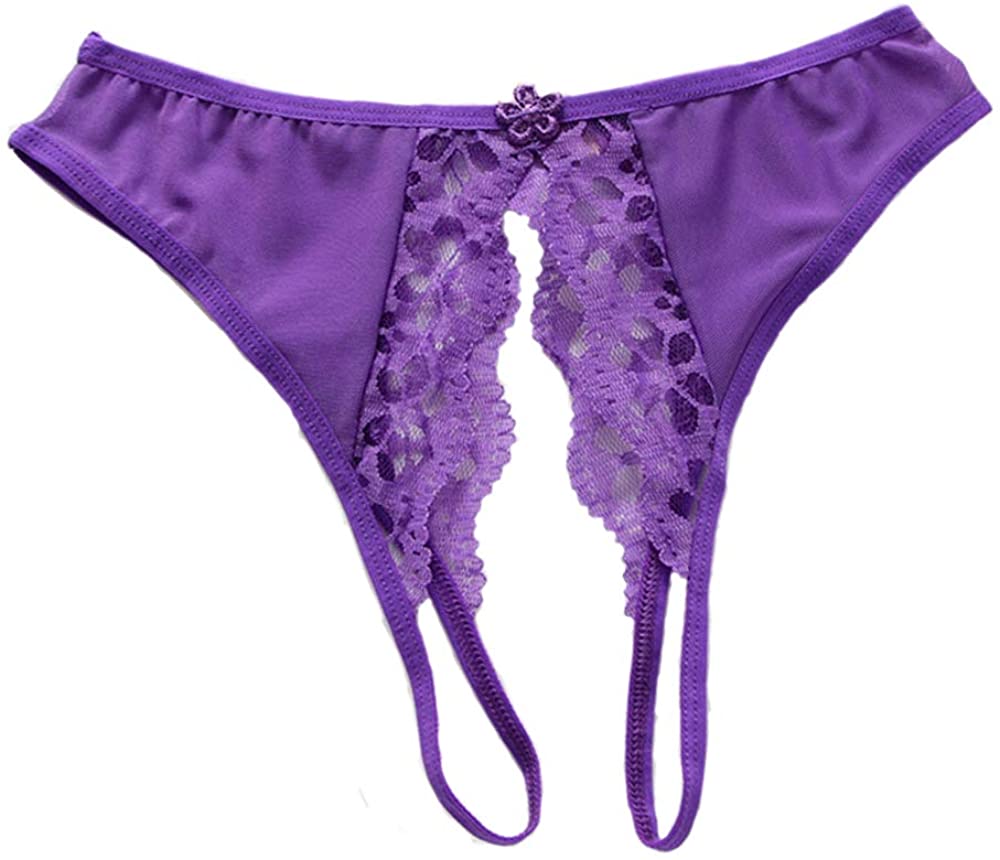 Price:$9.90 Sexy Erotic Lingerie Ladies Open Thong lace Panties Low Waist Pants (Purple, 1 Pcs) : Clothing, Shoes & Jewelry