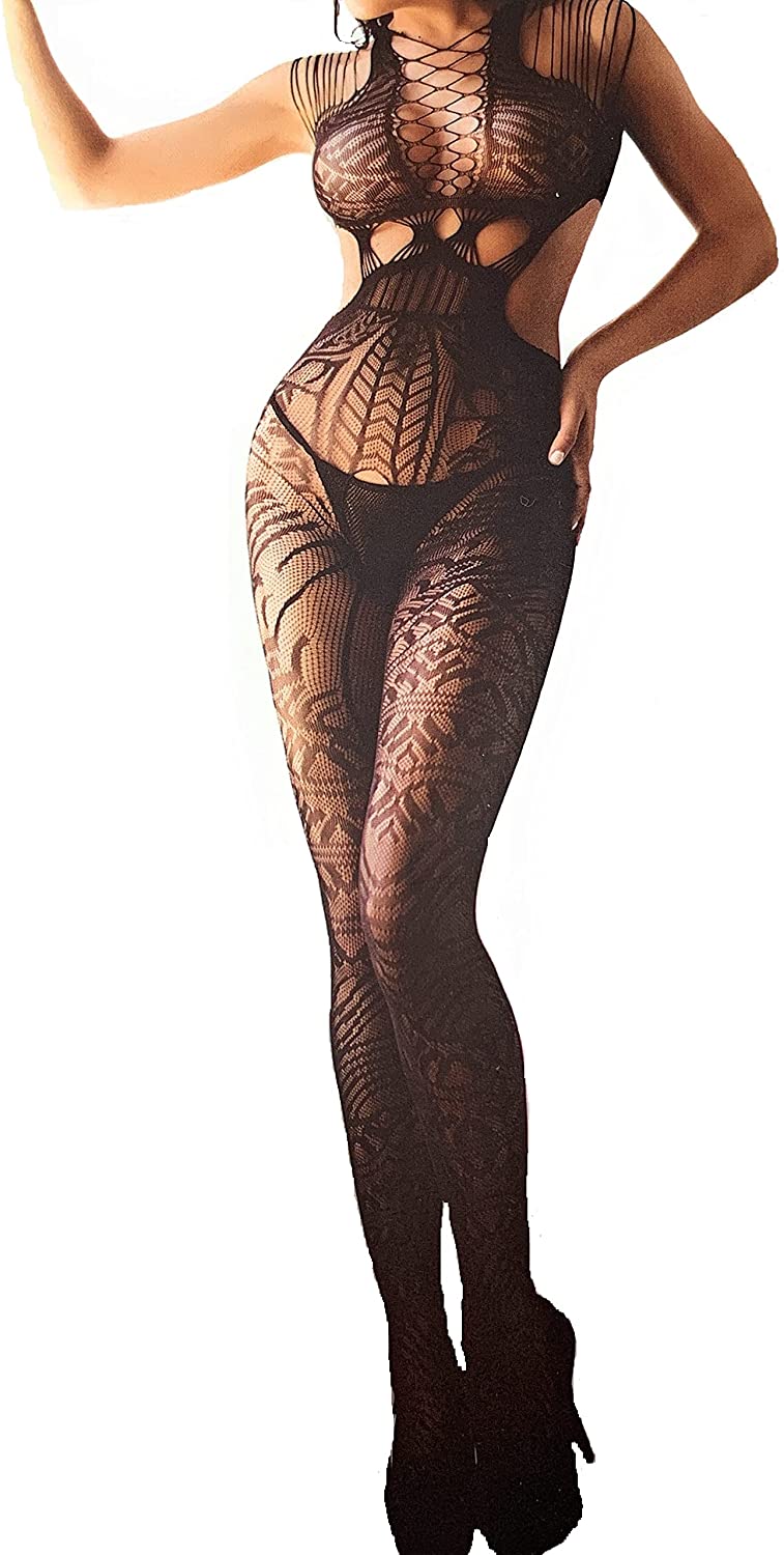 Price:$16.95 Legs Tribal Fishnet Cutout Bodystocking, 818JT202Q, Black, Queen: Clothing, Shoes & Jewelry