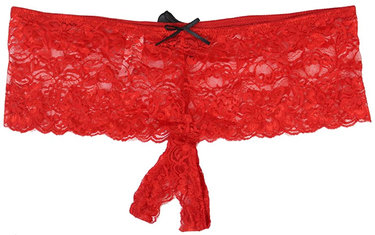 Price:$9.99 Avenue Women's Plus Size Open Crotch Thong Panties at Amazon Women’s Clothing store