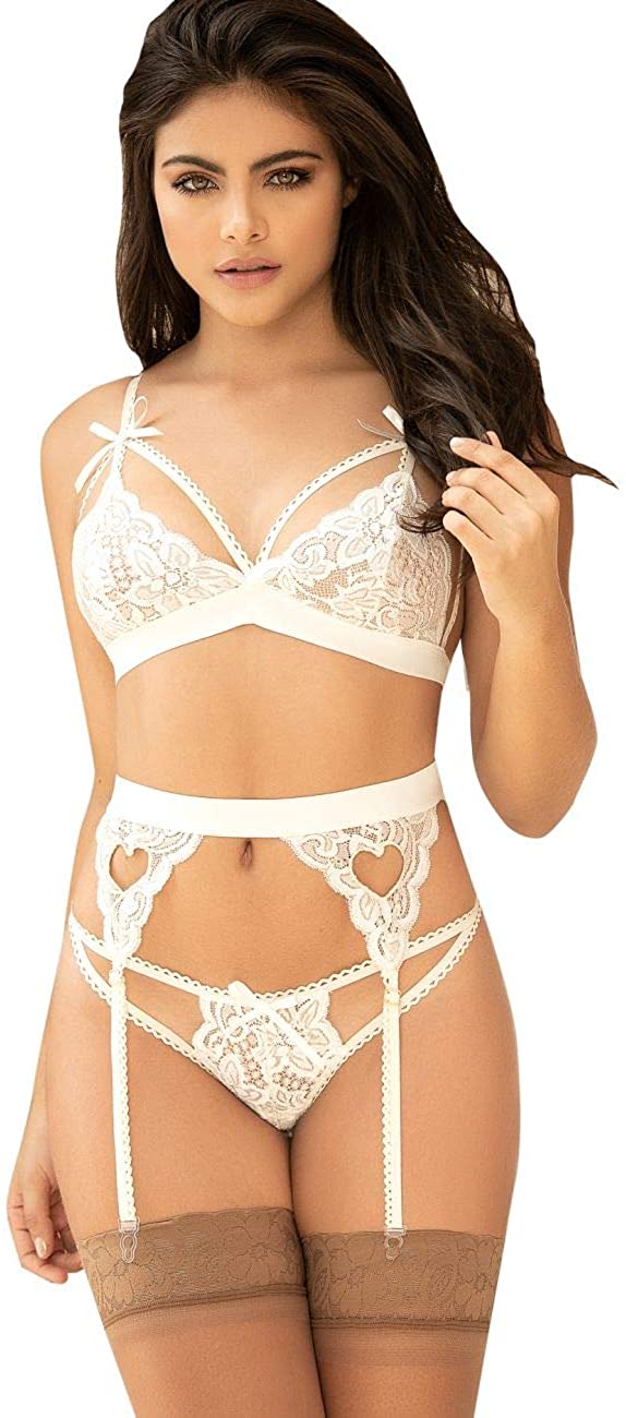 Price:$16.84 Women 2/3 Piece Lingerie Set with Garters Lenceria De Mujer Con Ligueros: Clothing, Shoes & Jewelry