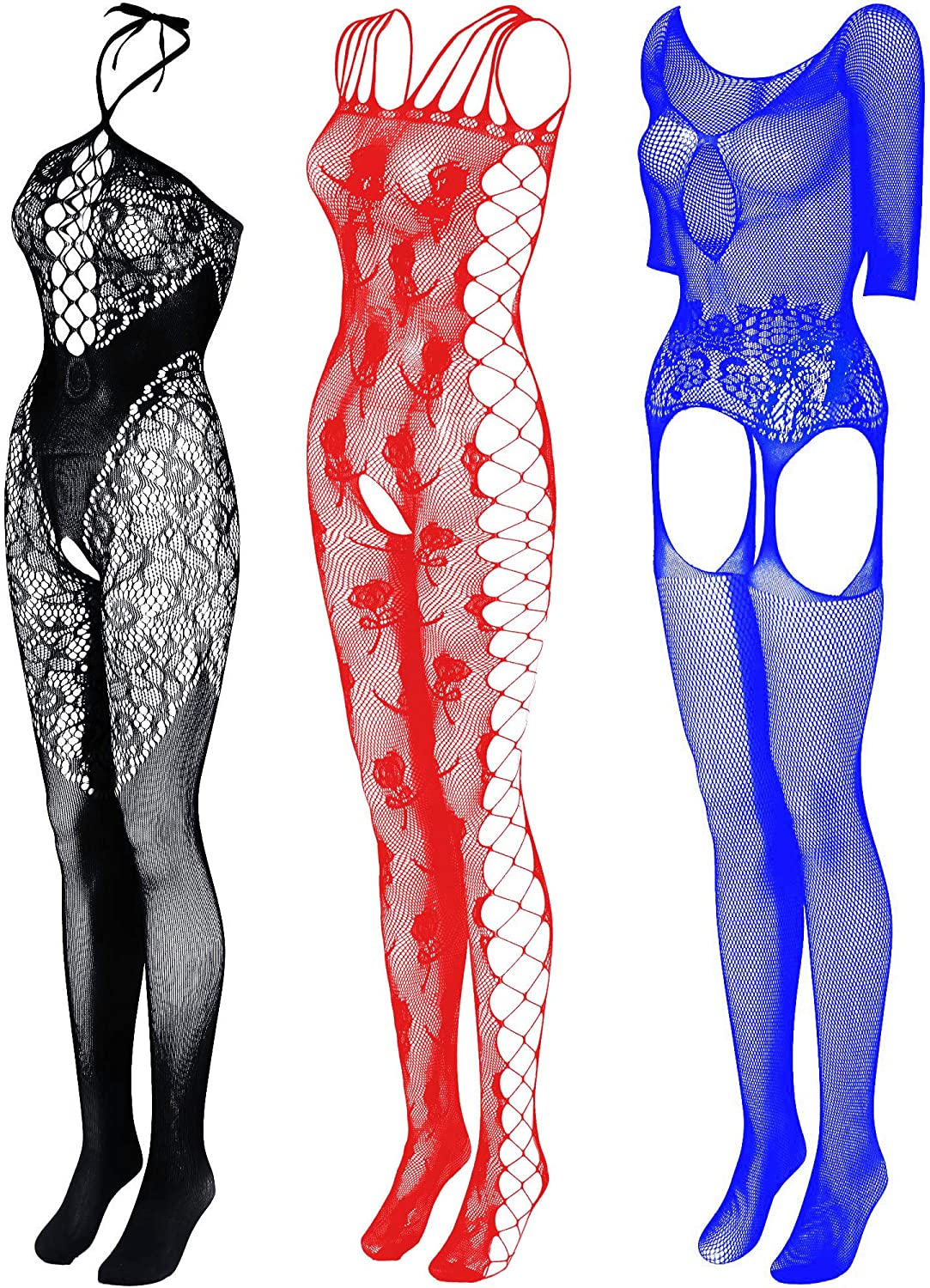 Price:$13.99 Pieces Women Fishnet Dresses Mesh Lingerie Fishnet Hollow Fishnet Sleepwear for Women Daily Favor (Blue, Black, Red): Clothing, Shoes & Jewelry