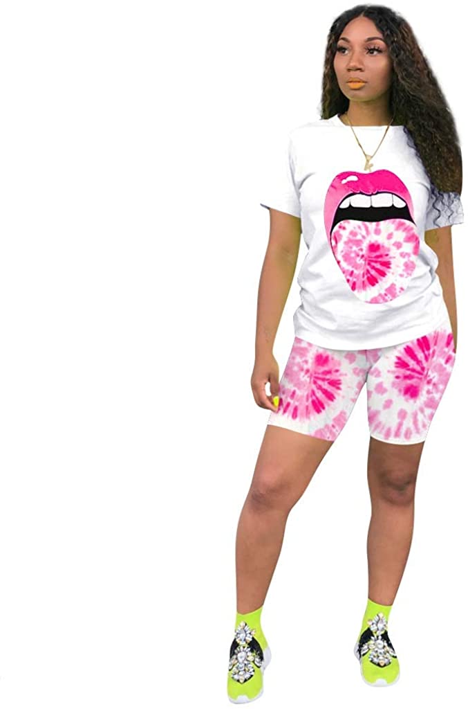 Price:$15.99 Women's 2 Pieces Outfits Clubwear Colorful Tie Dye Hooded Crop Top Shorts Joggers Tracksuit Sportswear Set at Amazon Women’s Clothing store