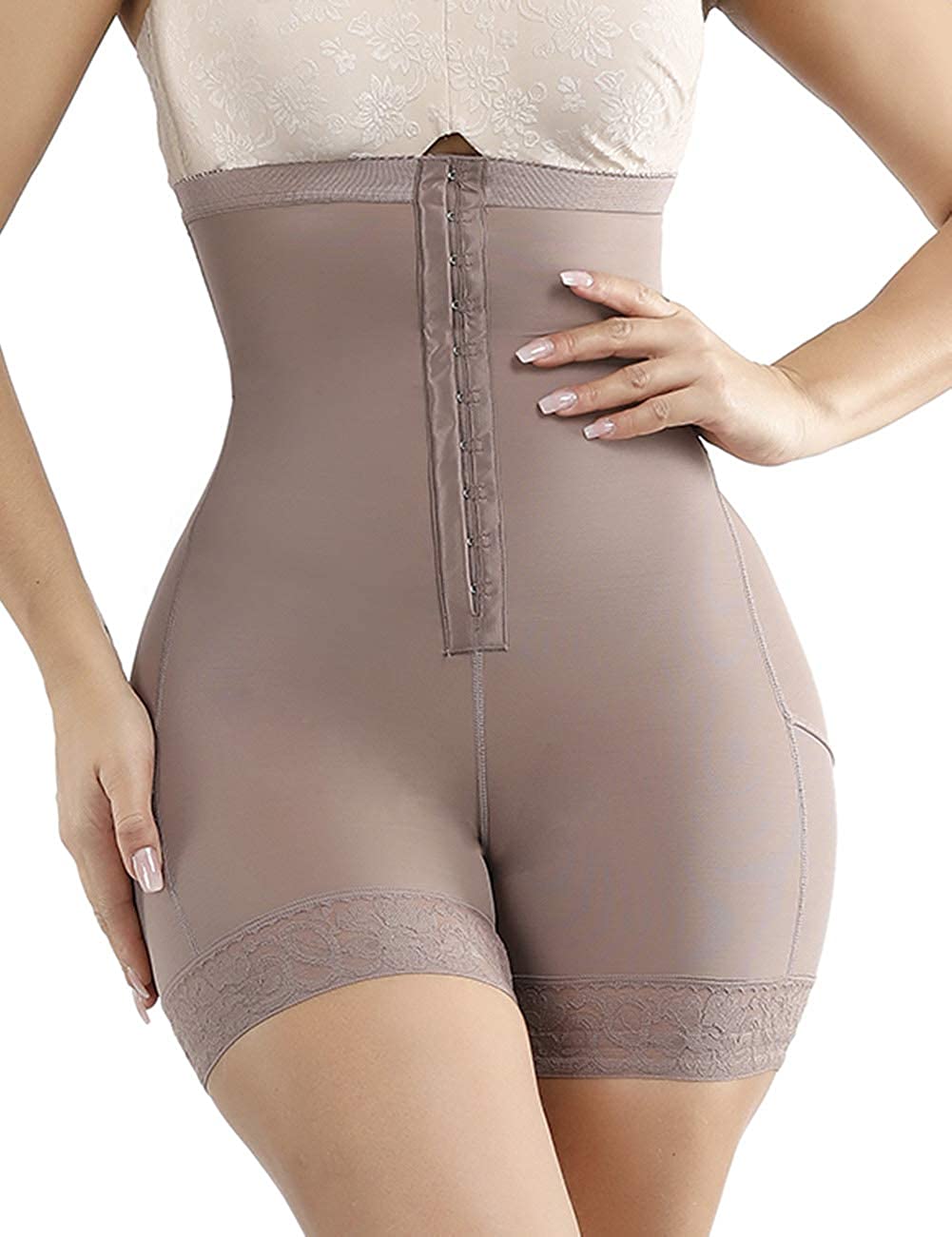 Price:$47.99 Women Seamles Shapewear Tummy Control Body Shaper Firm Control High Waist Thigh Slimmer L Light Brown at Amazon Women’s Clothing store