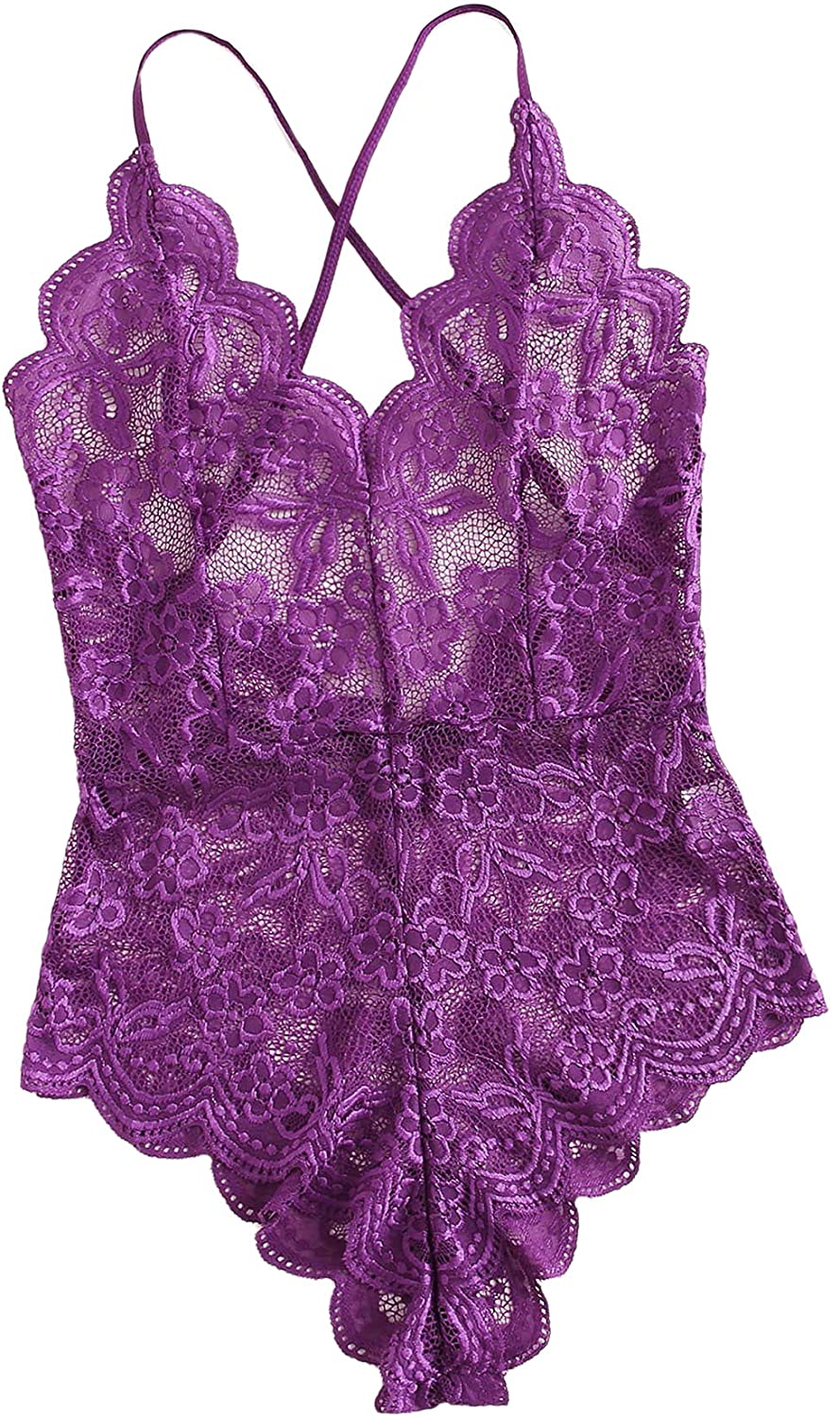 Price:$13.99 Women's Sexy Floral Lace Sheer Bodysuit Lingerie: Clothing, Shoes & Jewelry