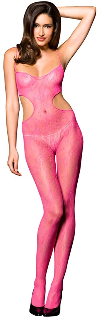 Price:$11.32 LEGS Women's Seamless Lace Cut Out Sides Crotchless Bodystocking, Hot Pink, One Size: Adult Exotic Lingerie Bodystockings: Clothing, Shoes & Jewelry