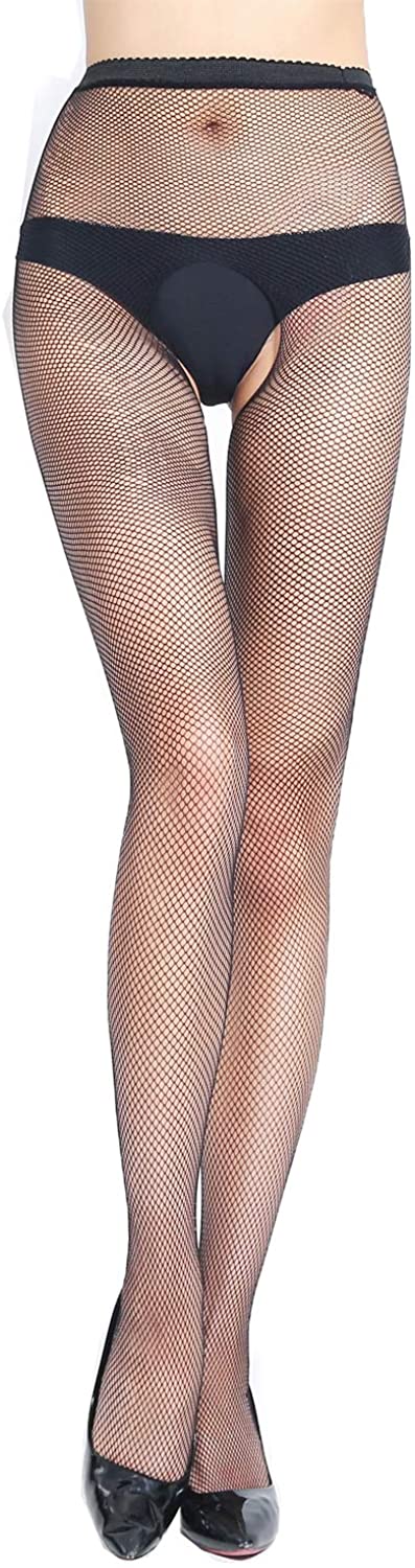 Price:$6.80 Sexy Women Open Crotch Fishnet Pantyhose Black Stretchy Hollow Mesh Suspender Tights Lingerie Stockings: Clothing, Shoes & Jewelry