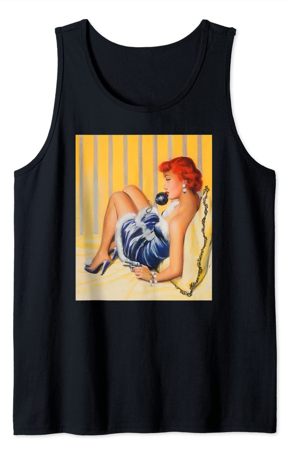 Price:$19.99 Up Hot Girl Redhead Ginger in Heels-Vintage Pinup Girl Tank Top : Clothing, Shoes & Jewelry