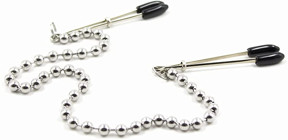 Price:$13.99 Adjustable Nipple Clips Clamps Silver Breast Clamps Screw Clip on Nipple Clamp Jewelry Non Piercing Chain Jewelry : Clothing, Shoes & Jewelry