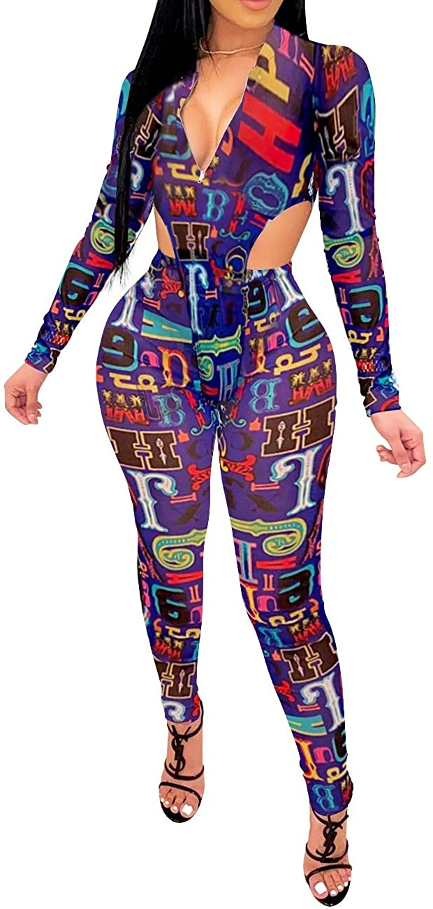 Price:$25.99 Sexy See Through Sheer Mesh Jumpsuits Color Block Two Piece Long Pants Outfit Rompers Night Club Wear : Clothing, Shoes & Jewelry