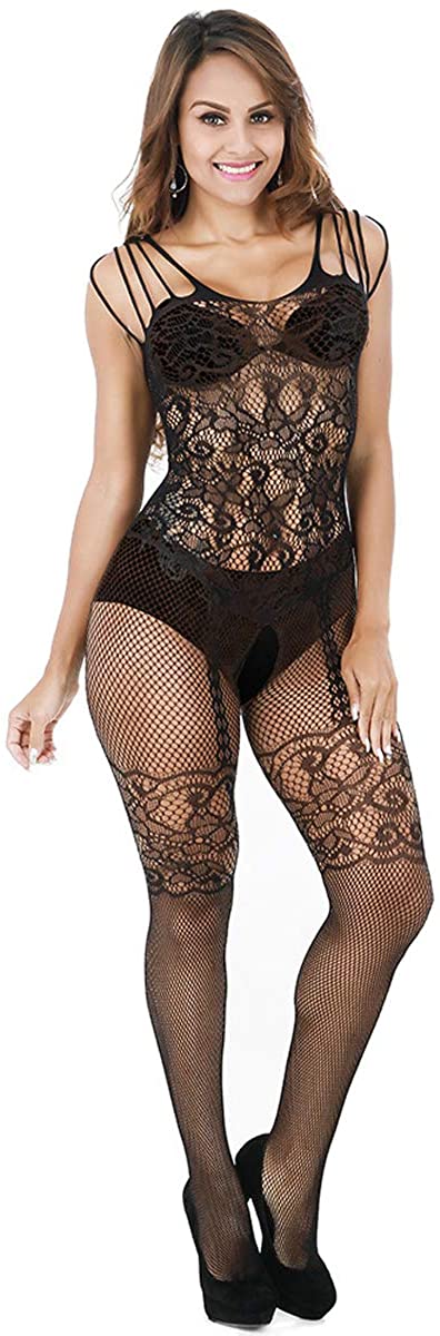 Price:$12.99 Fishnet Bodystocking Sexy Lingerie Crotchless Bodysuit Tights Nightwear Lace Sleepwear Black: Clothing, Shoes & Jewelry