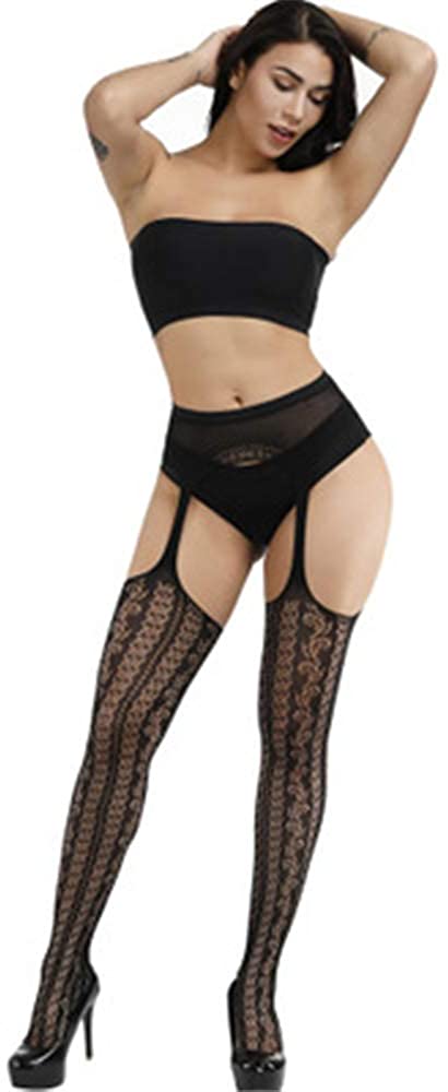 Price:$6.09 Black Fishnet Stockings High Waisted Suspender Pantyhose (Style 4) at Amazon Women’s Clothing store