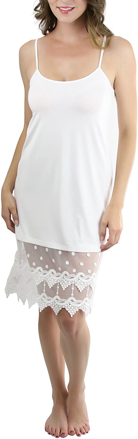 Price:$11.95 Women's Layering Lace Trimmed Midi Nightgowns Slip Dress at Amazon Women’s Clothing store