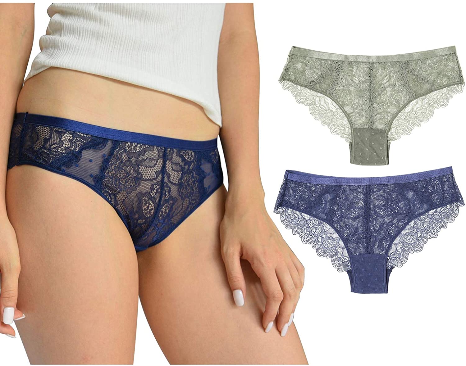 Price:$12.99 Lace Briefs Hipster Tanga at Amazon Women’s Clothing store