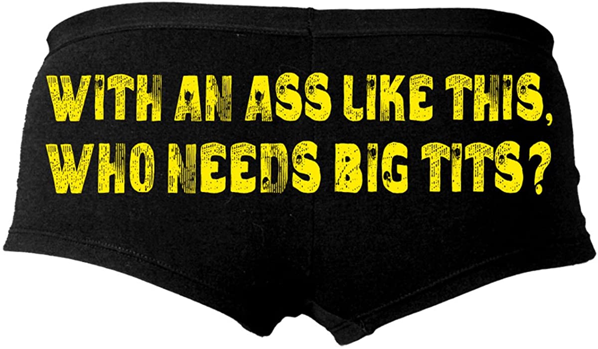 Price:$11.95 Leathers Black with an Ass Like This Who Needs Big Tits Ladies Boy Shorts : Clothing, Shoes & Jewelry