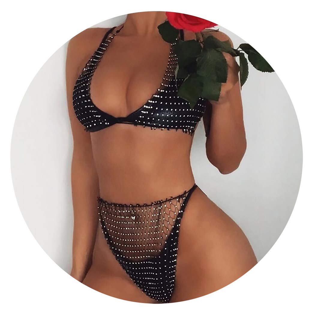 Price:$12.22 Halloween Crystal Mesh Bra and Panties Body Chain Set Black Bikini Chest Chains Underwear Thongs Summer Beach Nightclub Rave Body Accessories Jewelry for Women and Girls (2PCS) : Clothing, Shoes & Jewelry