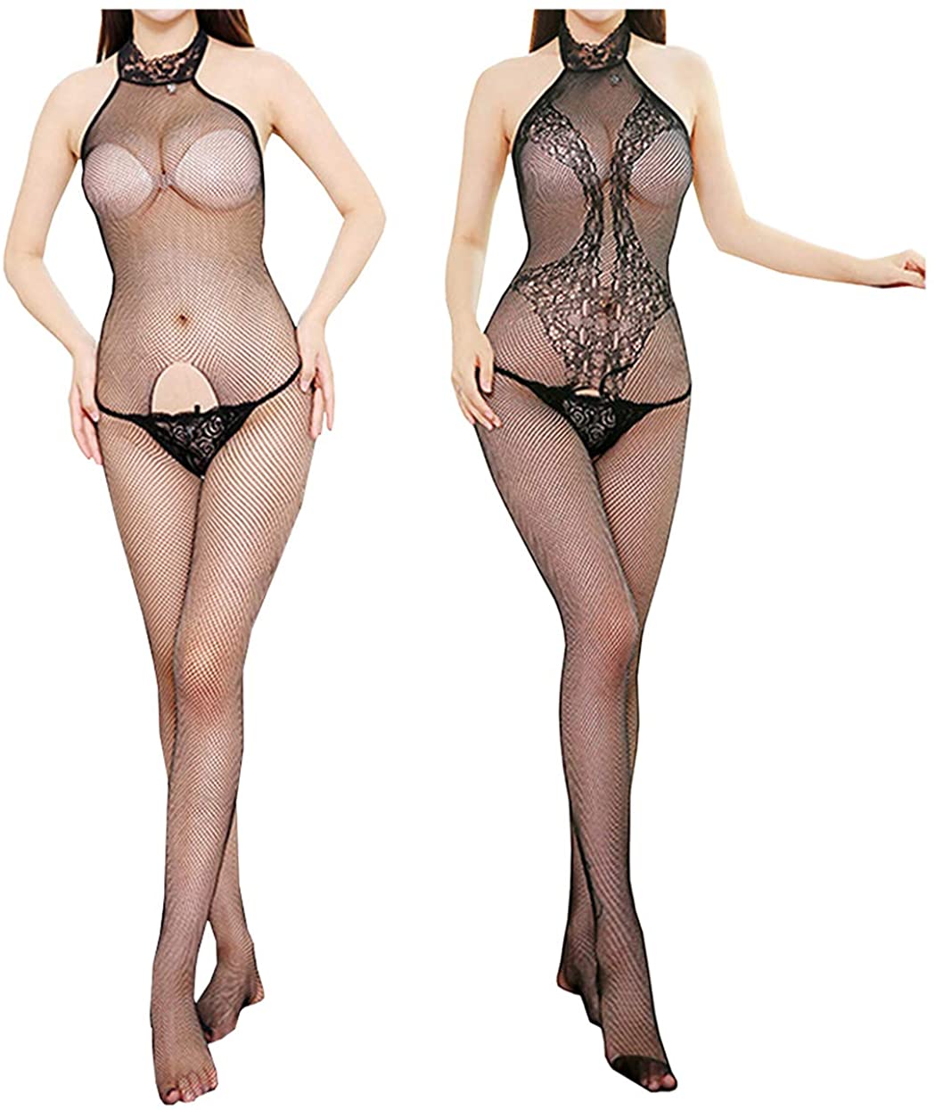 Price:$5.99 2PCS Women Fishnet Bodystocking Crotchless Lingerie Hater Bodysuit Black: Clothing, Shoes & Jewelry