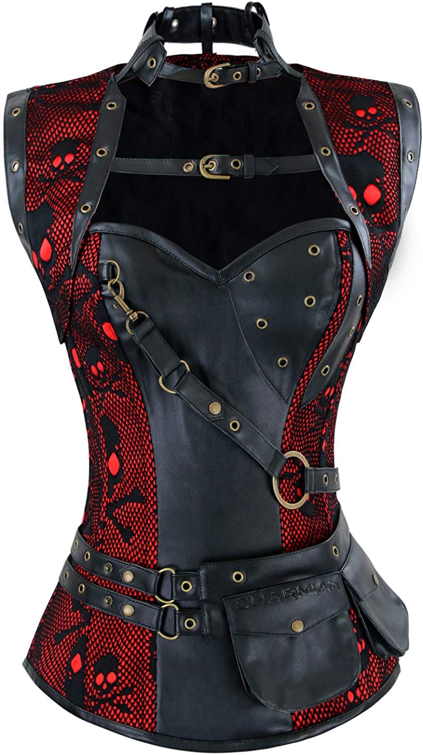 Price:$56.99 Women's Steampunk Spiral Steel Boned Vintage Retro Corset Tops Bustier at Amazon Women’s Clothing store