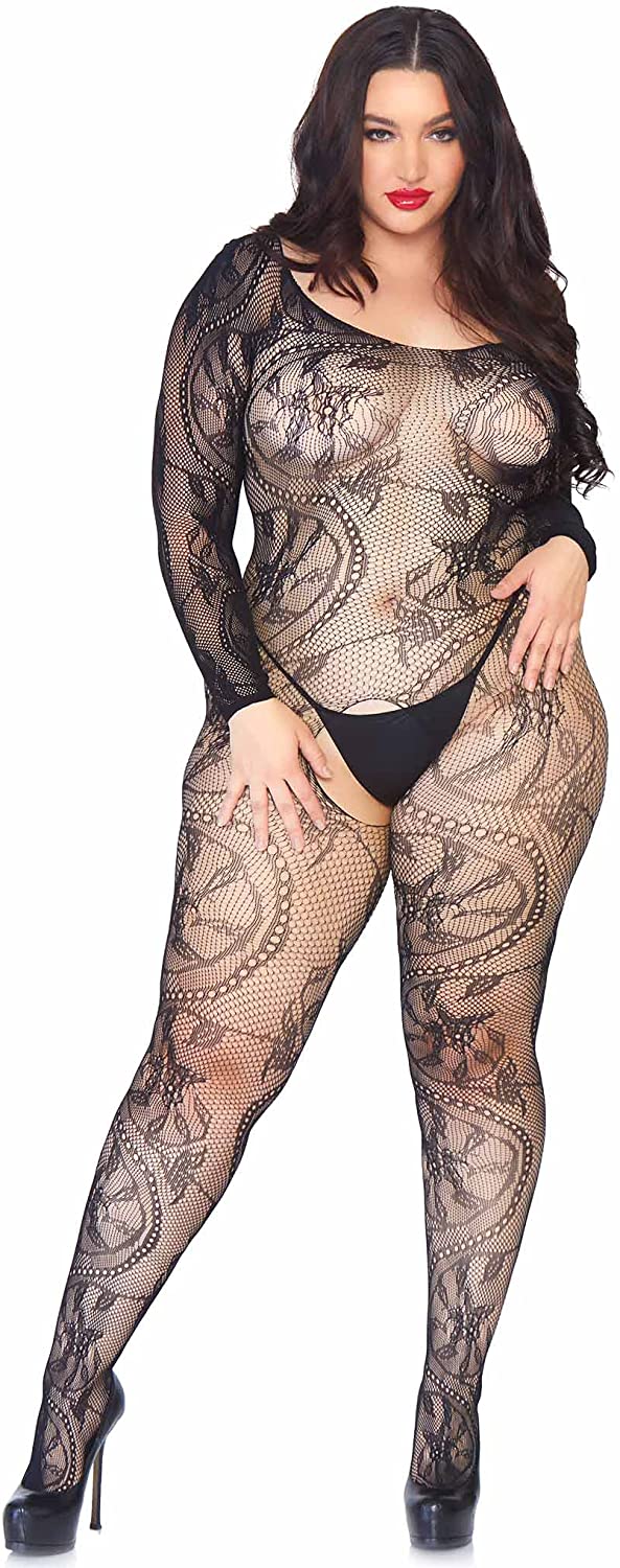 Price:$11.66 Avenue Women's Plus Size Sexy Spiral Lace Bodystocking, Black : Avenue: Clothing, Shoes & Jewelry