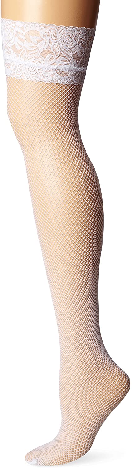 Price:$9.84 Women's Fine Fishnet Thigh Highs, White, One Size: Clothing, Shoes & Jewelry